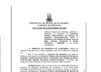 Município de Guarabira-PB adere ao Conside e se torna membro integrante do Consórcio